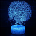 Colourful acrylic 3D USB table lamp with touch control and ABS base