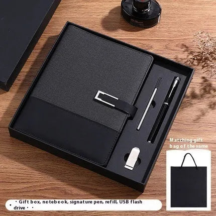 A5 soft leather business notebook in choice of colours with gift box packaging.