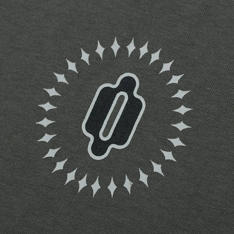 Grey cotton men's pullover with drop shoulder sleeves and front letter pattern