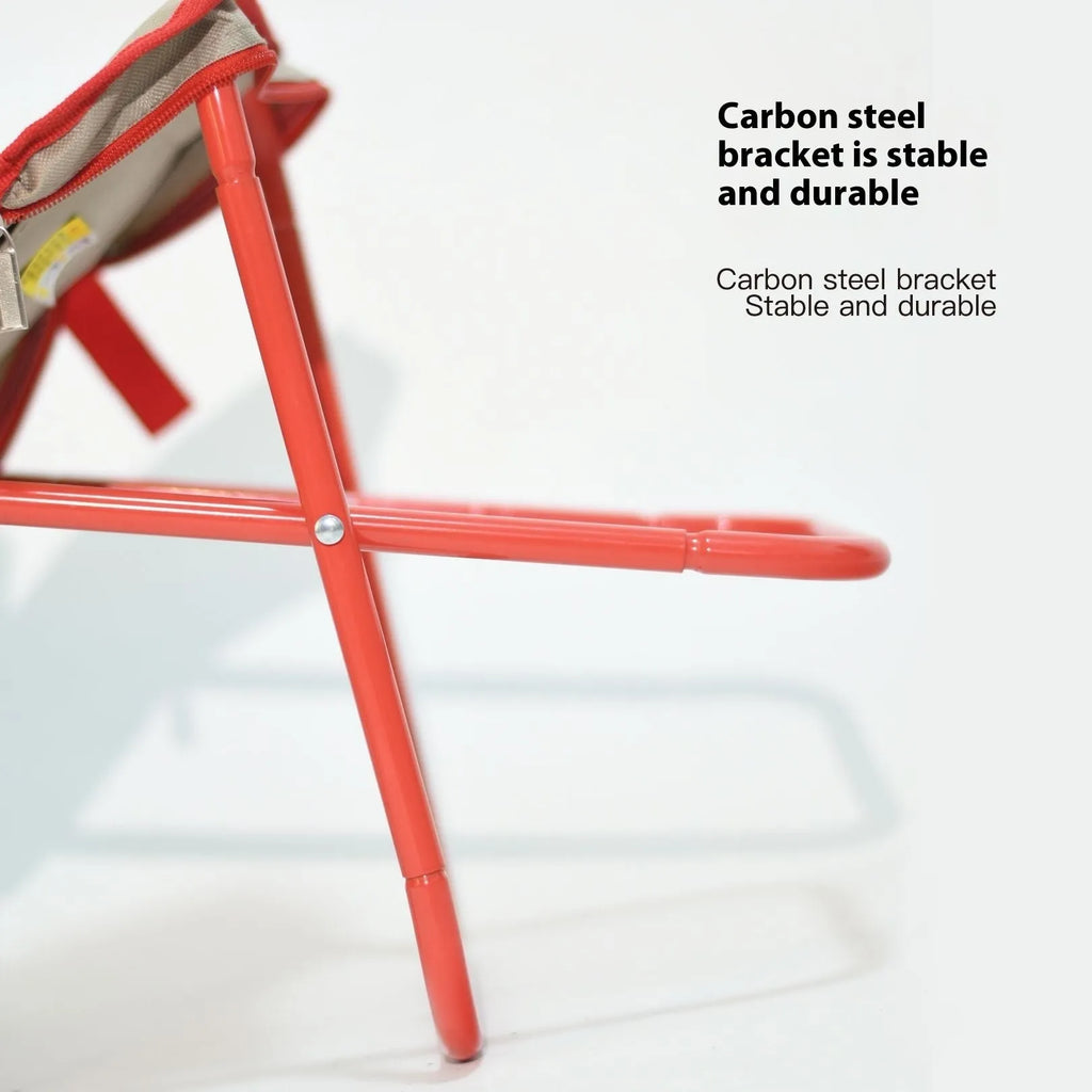 Foldable camp stool in pencil box design with Oxford cloth seat in multiple colour options