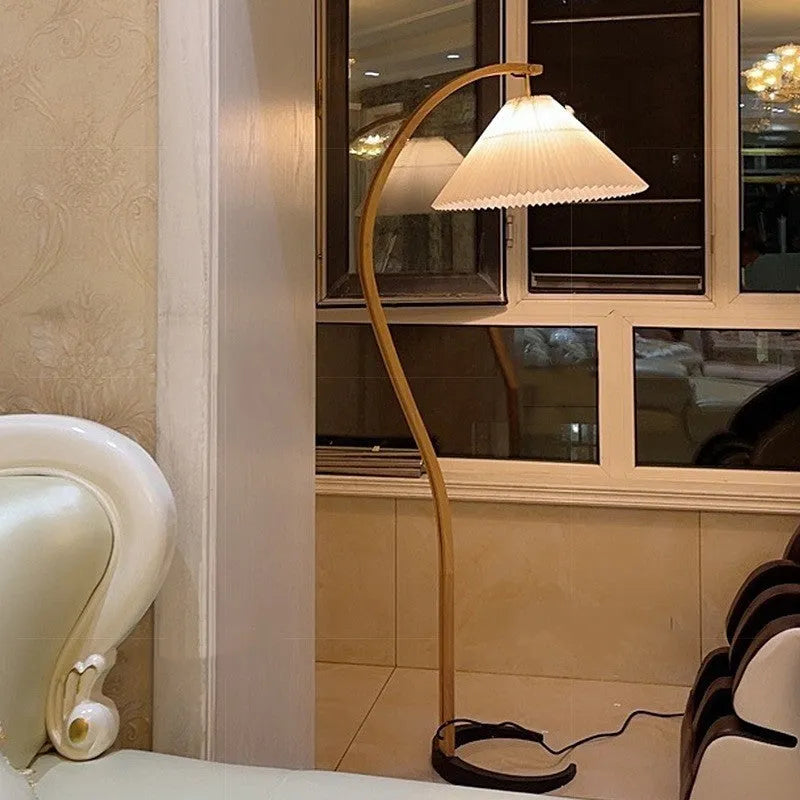 Retro vertical table lamp with three-colour variable light in log white lampshade