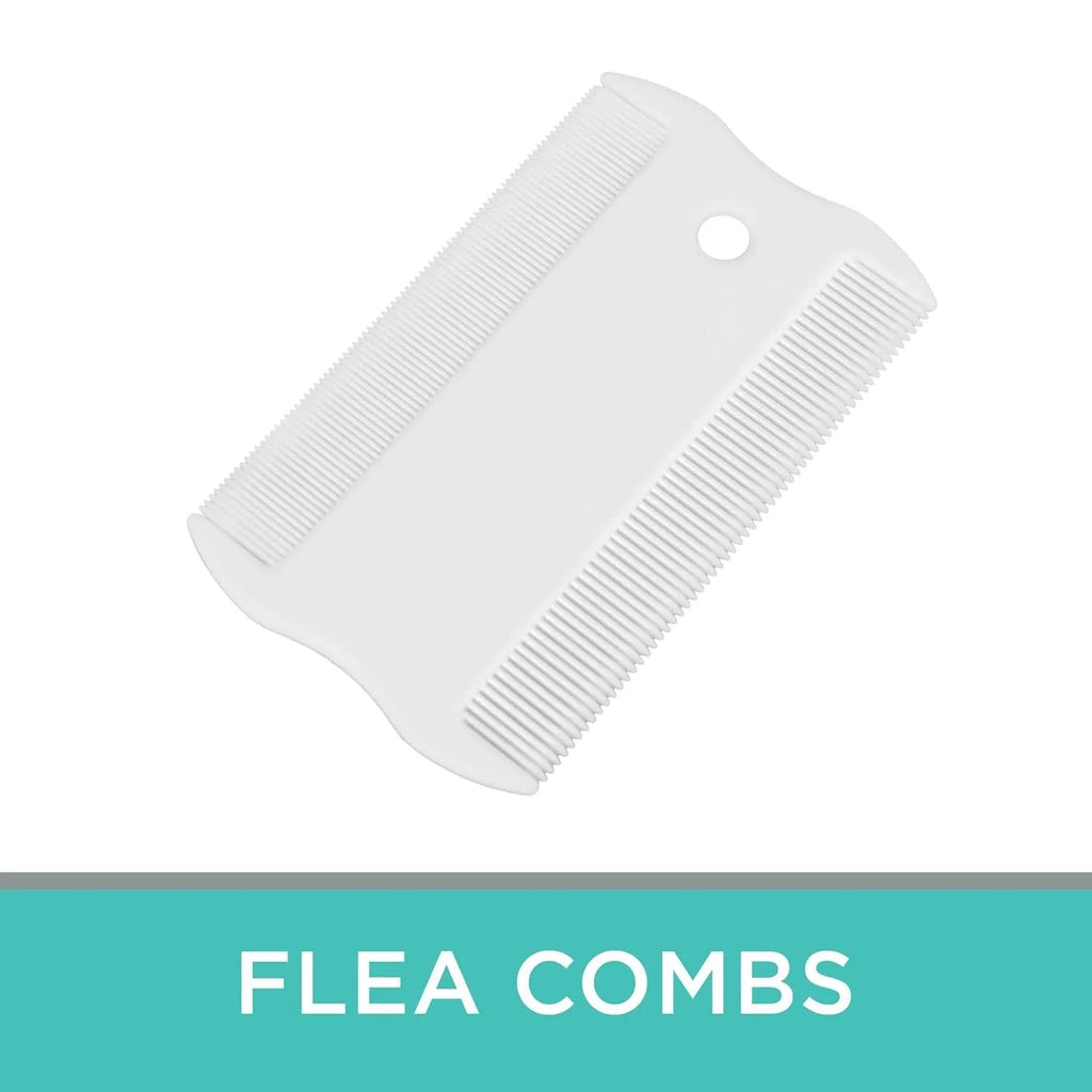 Small plastic pet flea comb with double-sided dense teeth for facial grooming and tear stain removal