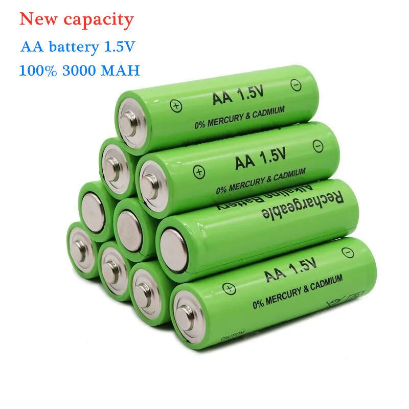 AA alkaline rechargeable battery 3000mAh industrial grade with green casing