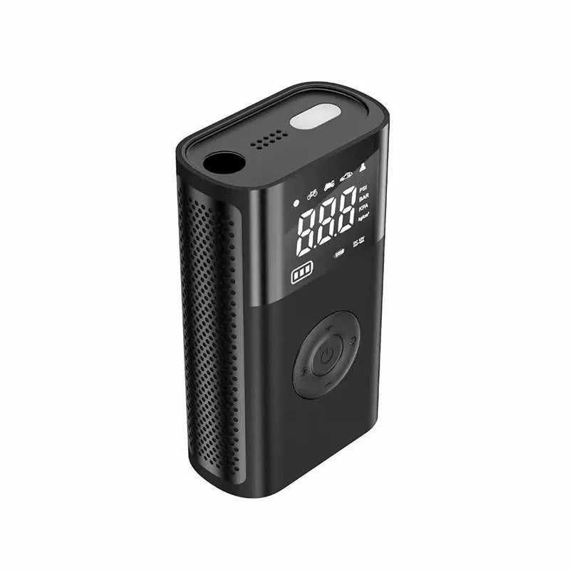 Handheld wireless digital display car tyre air pump with multiple nozzles and accessories