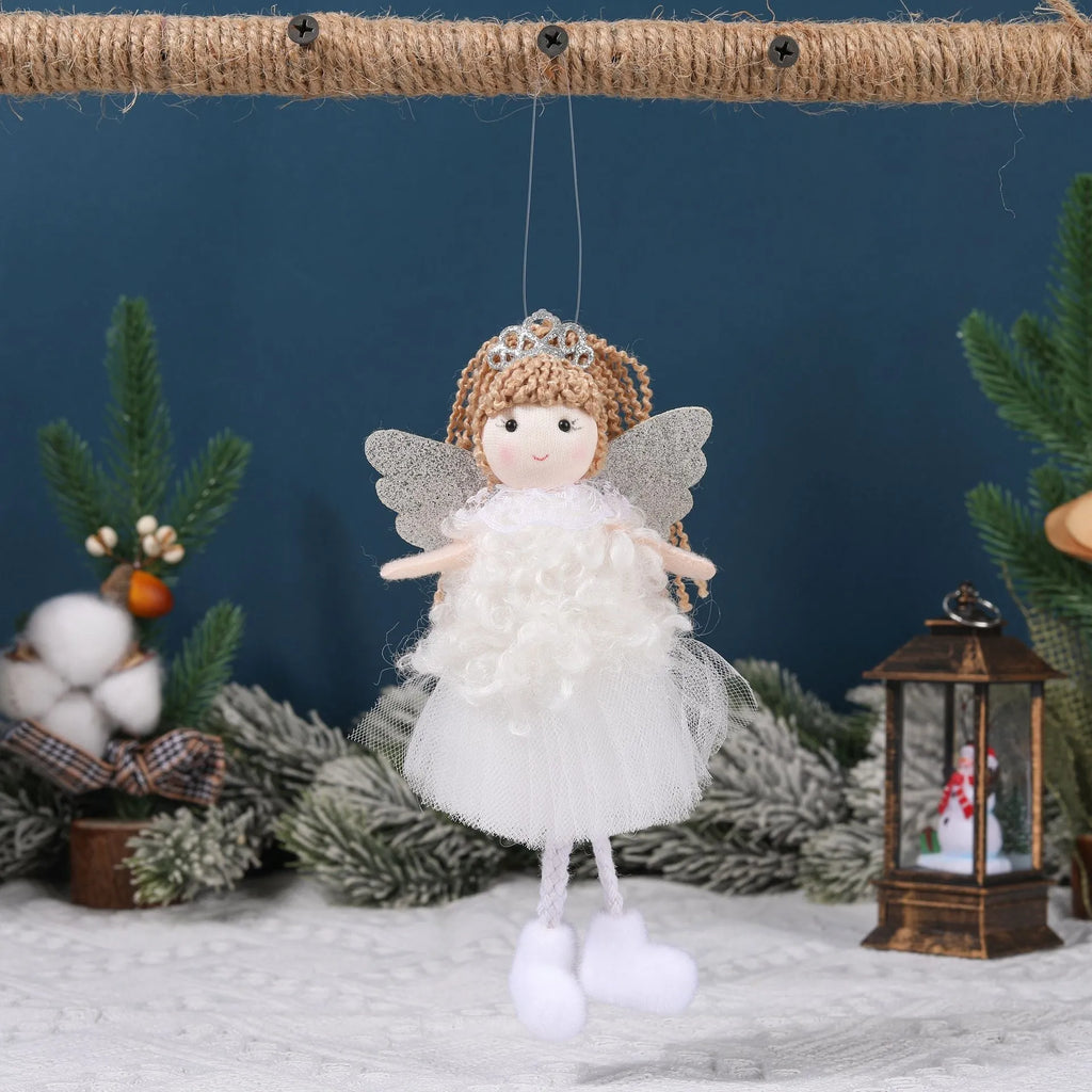 Christmas angel girl cloth pendant for high ponytail hair decoration in three colour styles