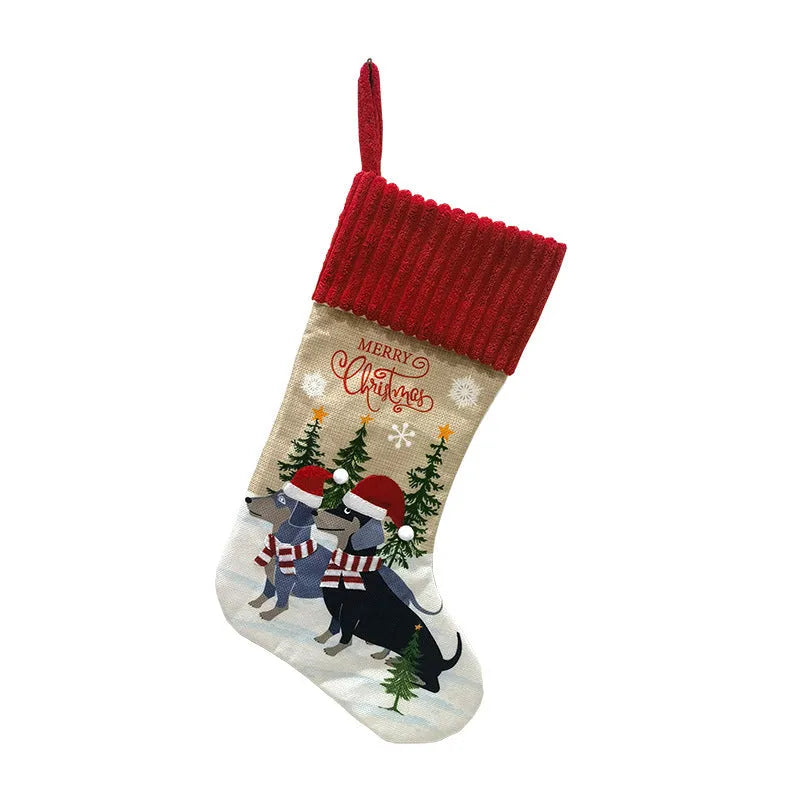 Cloth Christmas tree pendant measuring 46 by 28 cm for pet dress up and fireplace decor