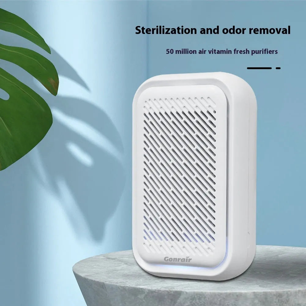 White wall-mounted air purifier with filter screen for rooms under 10 square metres