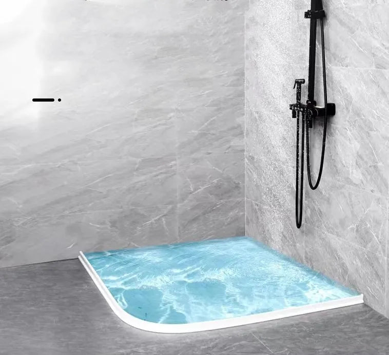 Flexible silicone bathroom water blocking strip for shower and toilet water separation in black colour