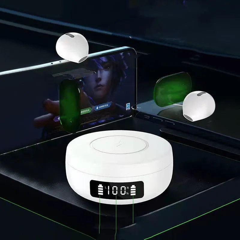 Wireless Bluetooth earbuds with wireless charging case in black, white or colour options