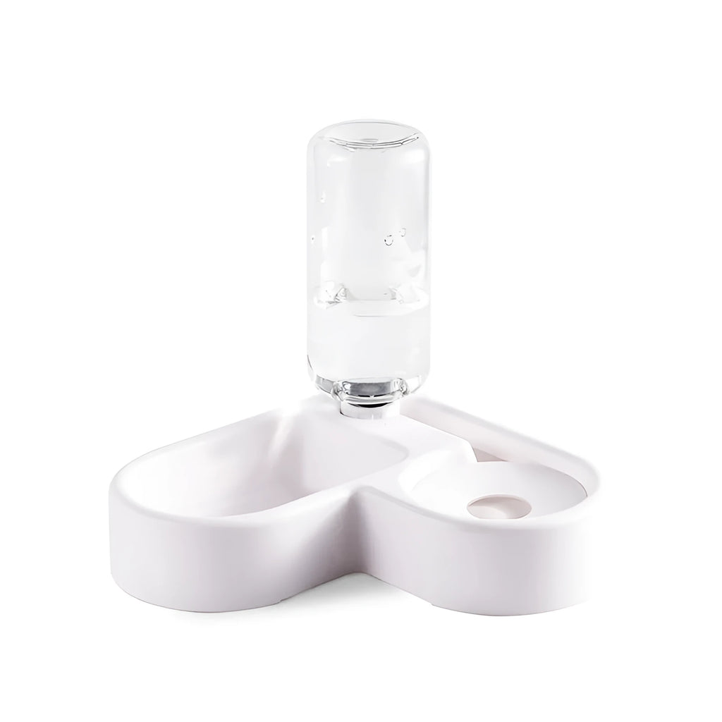 White plastic pet water fountain for cats and dogs with quiet pump, dimensions 22cm by 26cm by 16cm.