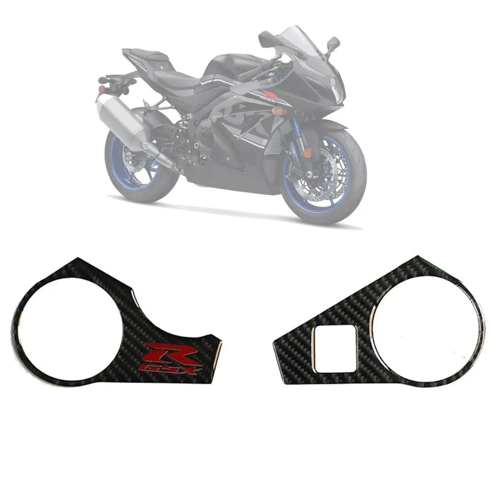Black carbon fibre adhesive sticker for SUZUKI GSXR1000 L1 motorcycle upper connective plate, 2009-2016 models