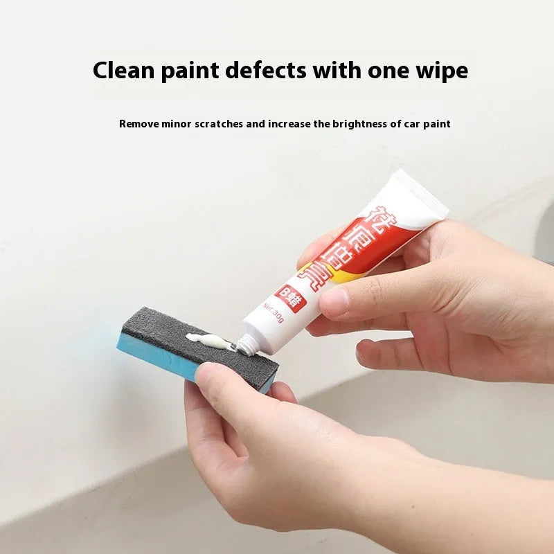 Car repair wax kit with two wax containers and frosted sponge mop for scratch removal and polishing