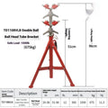 Metal V-head pipe bracket for supporting steel pipe, shown in high and low profile options.