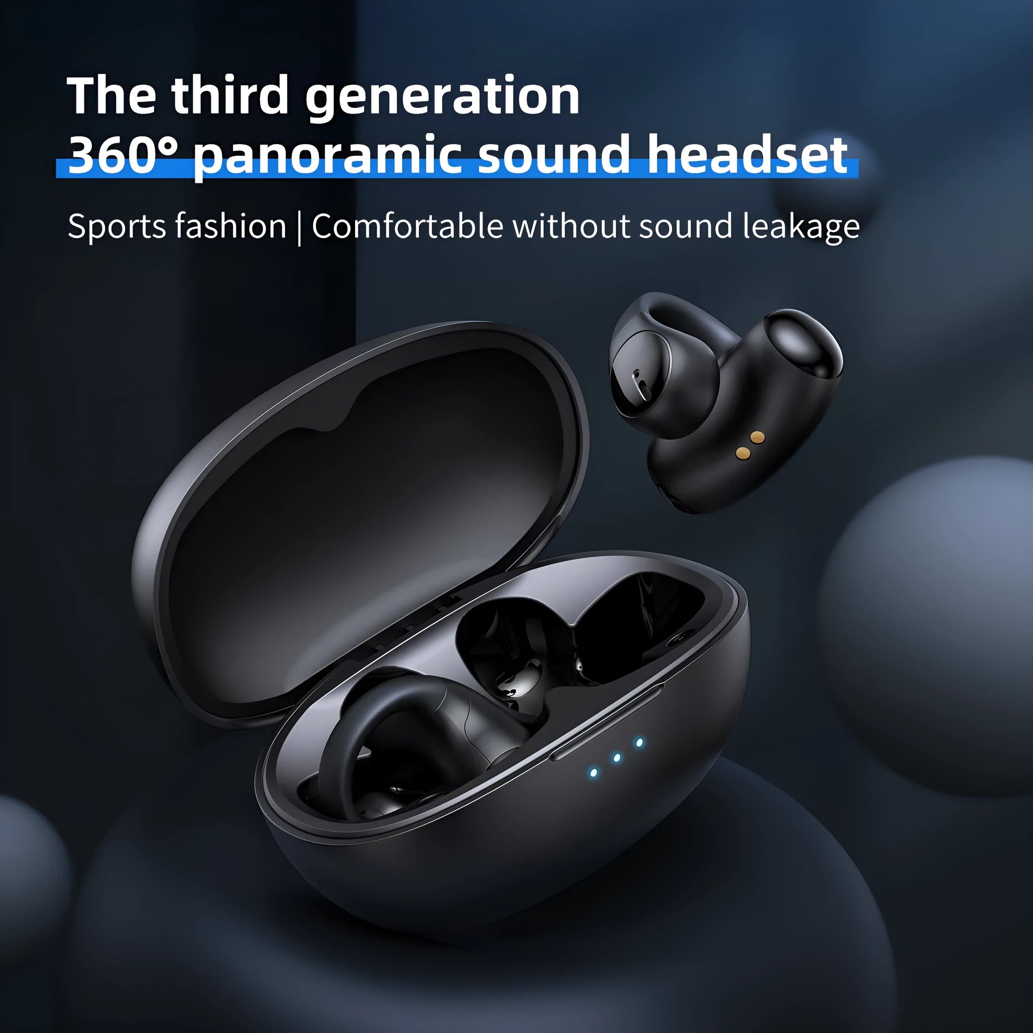 Black T306 clip-on ear hook style Bluetooth gaming sports headset