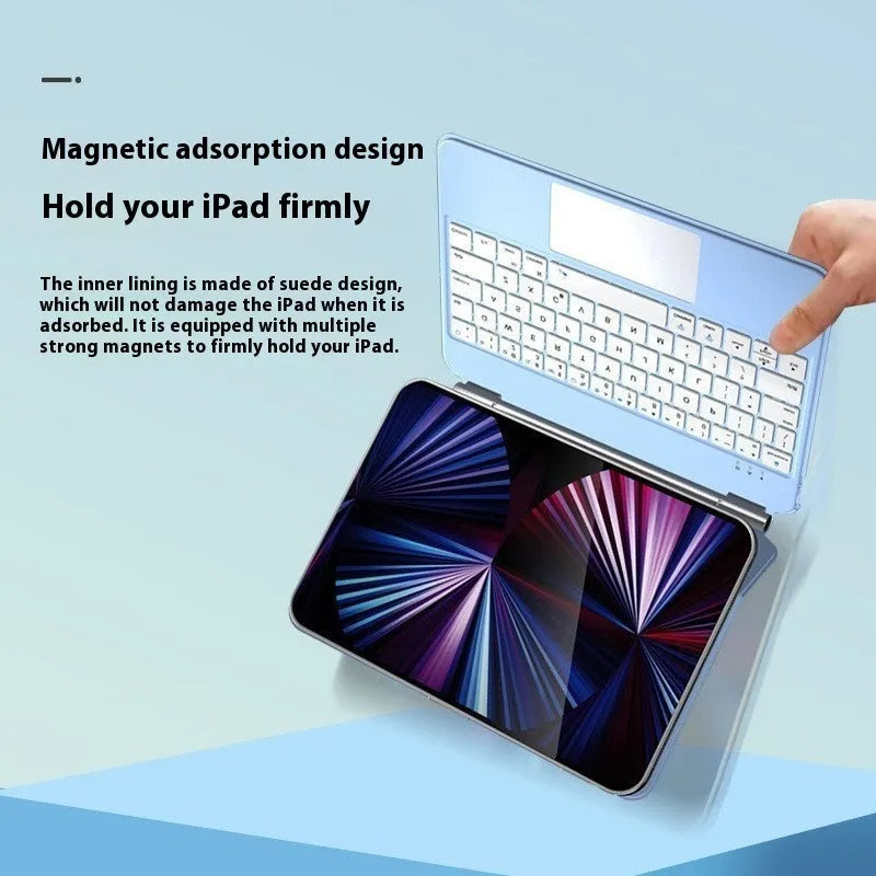 Bluetooth wireless keyboard with magnetic protective sleeve for iPad tablets in black white pink purple blue colours