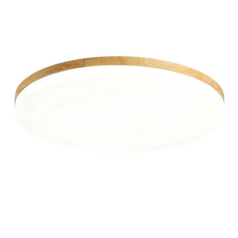 Japanese minimalist style ceiling light with wood frame and white acrylic shade