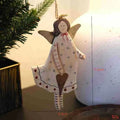 Hand-painted wooden door plate pendant in American country style with heart design