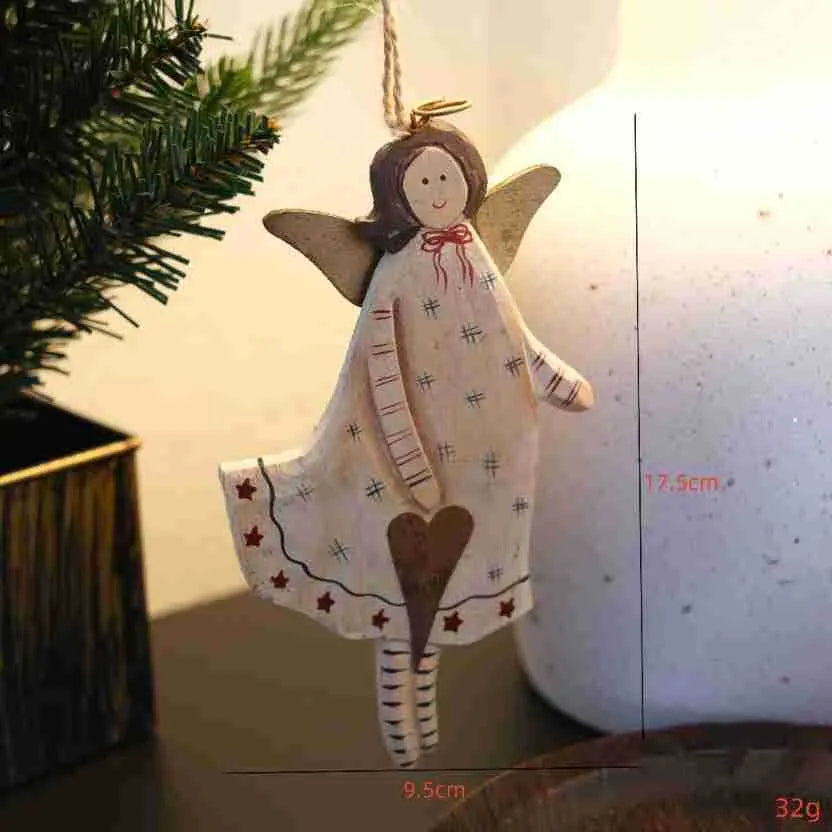 Hand-painted wooden door plate pendant in American country style with heart design