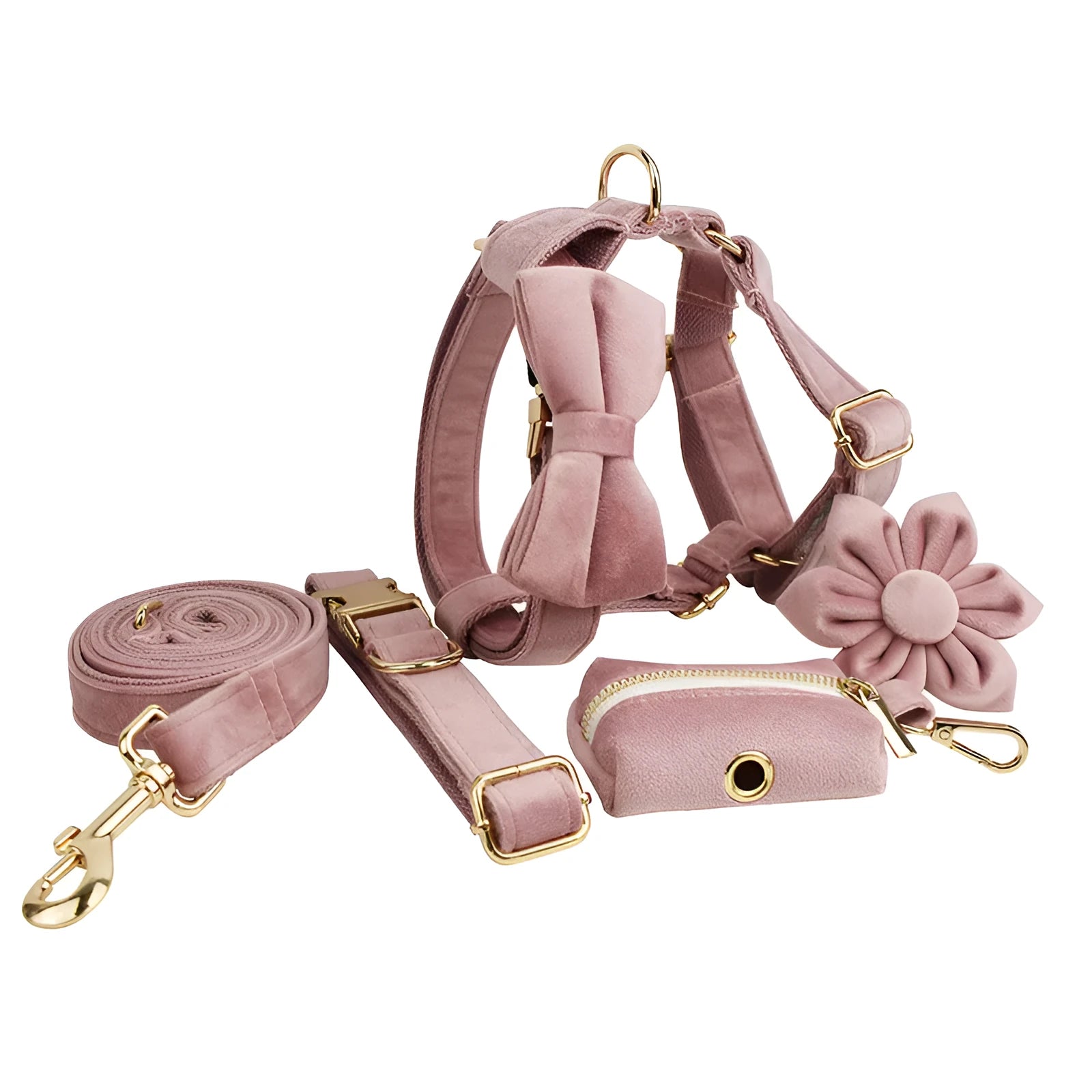 Light purple pink velvet dog collar showing soft texture and adjustable closure mechanism