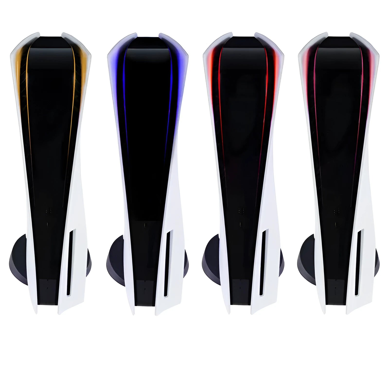 PS5 console light bar vinyl sticker in carbon fibre texture available in blue, gold, pink, and red colours