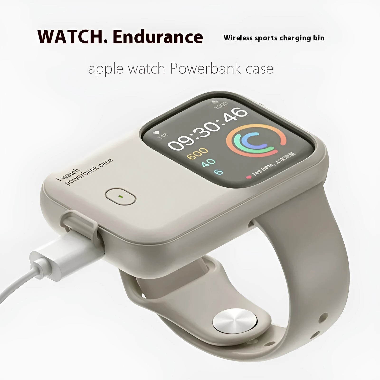 Apple Watch portable charging case with wireless power bank functionality in multiple colour options