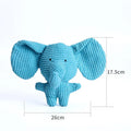 Animal shape plush squeaky dog chew toy with whistle construction in multiple colours
