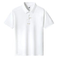 Men's loose-fit grey cotton T-shirt with a white printed letter design on the front