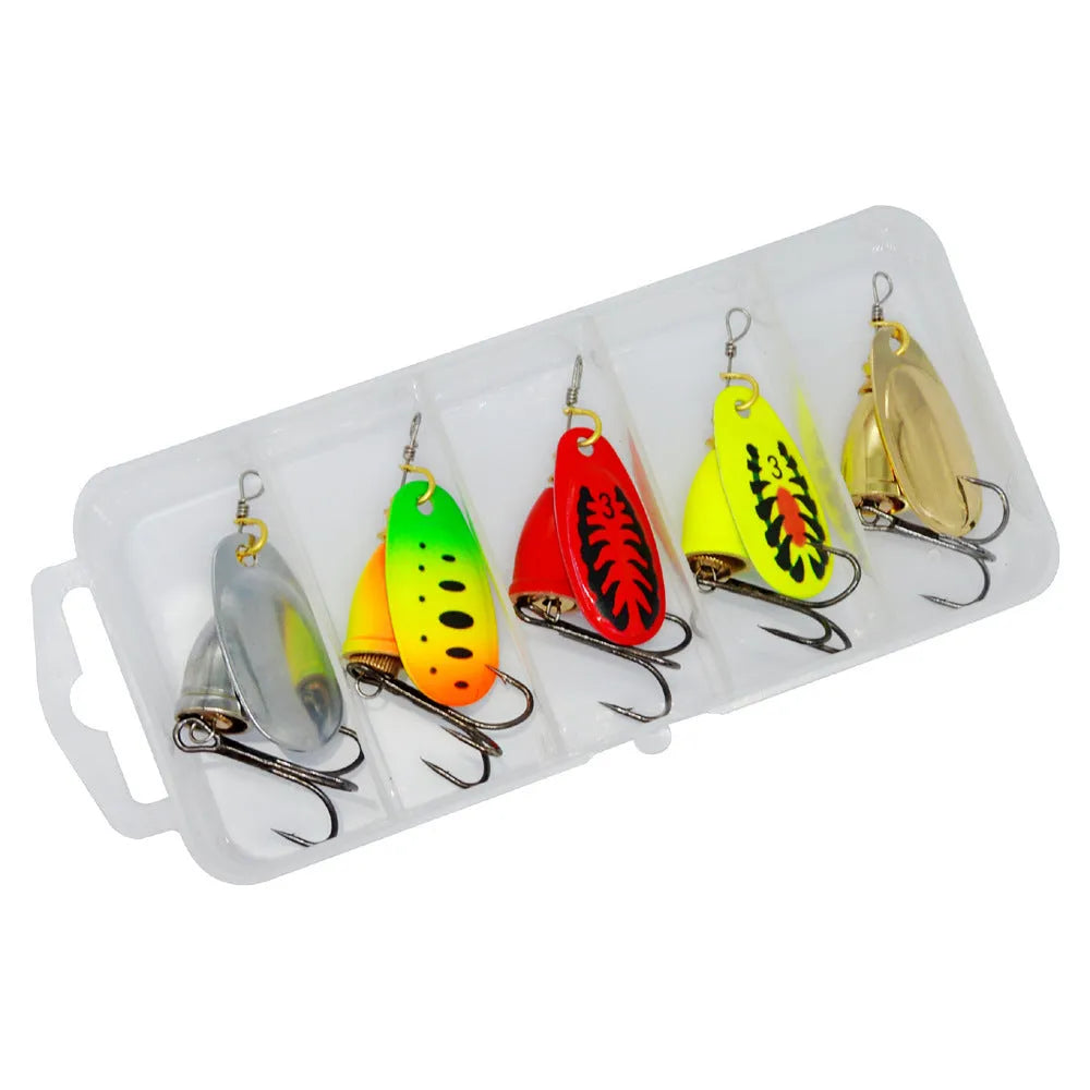 R composite rotating sequins copper bell metal fishing lure in seven colour variants