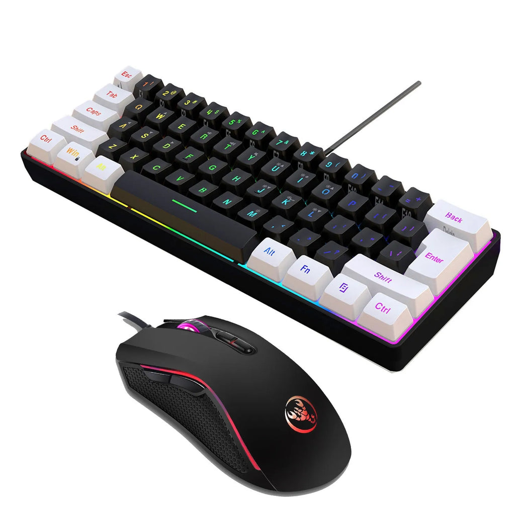 V700WB A869 backlit keyboard and mouse suit in white and black colour with USB cable
