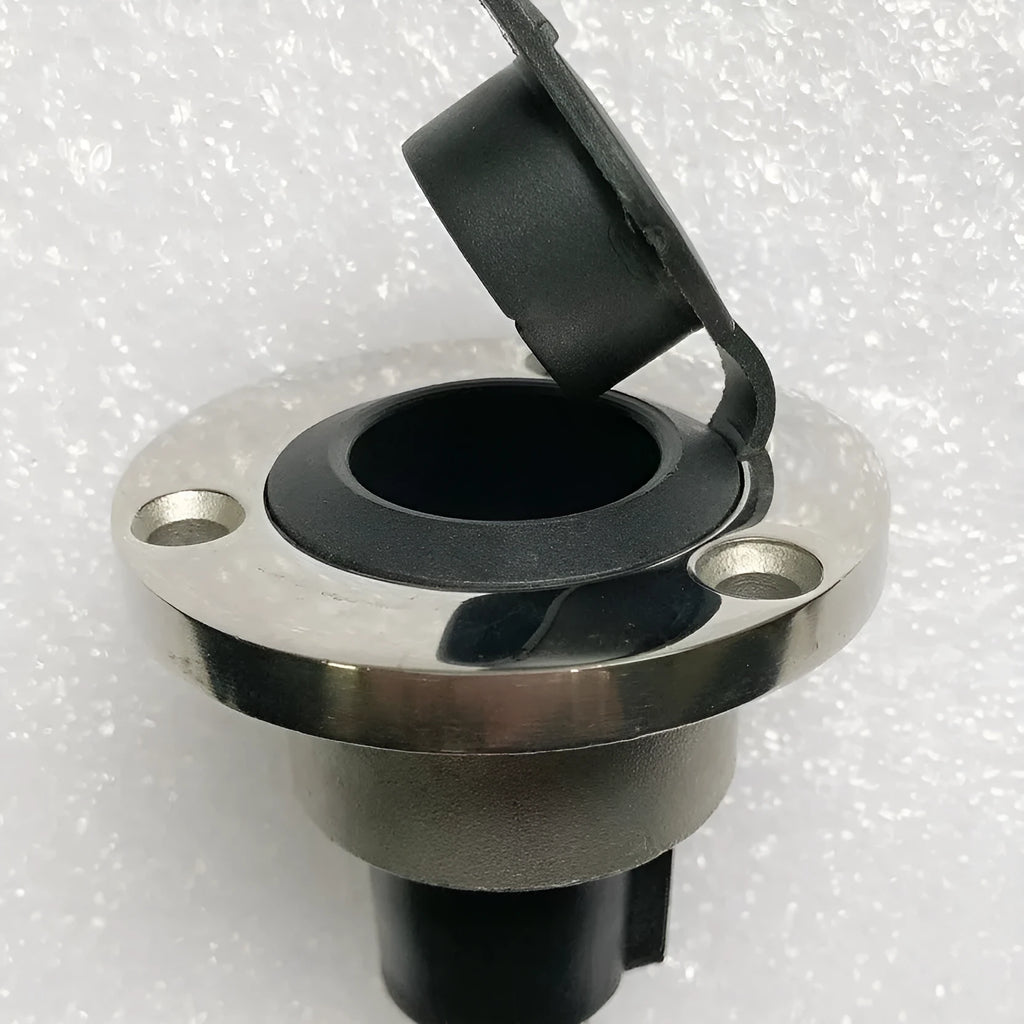 Stainless steel yacht anchor light ring socket with ABS base and bottom wiring connectors