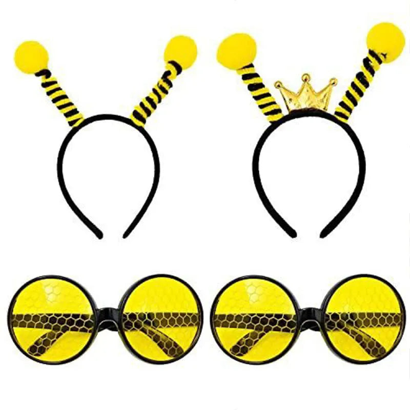 Children's insect themed dress up headband and glasses set with bee butterfly ladybug designs