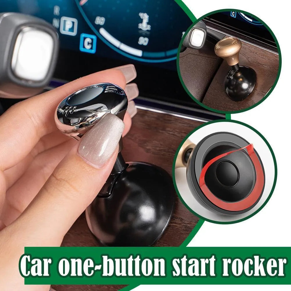Car one-click start rocker joystick in plastic and alloy with four colour options for engine start-stop button replacement