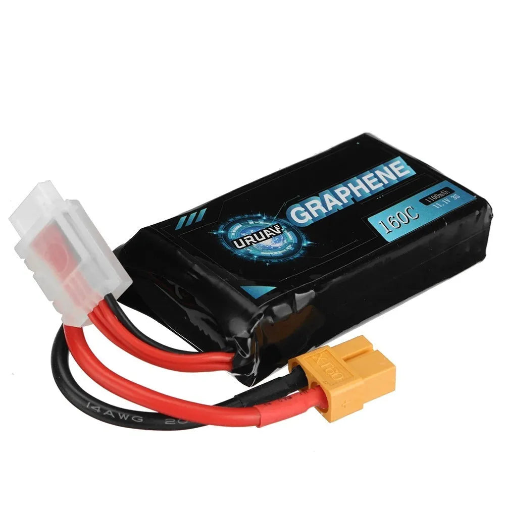 7.4V 1200mAh lithium polymer RC battery with dimensions 15mm by 36mm by 70mm.