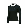 Women's white long sleeve golf top with slim fit for outdoor sun protection