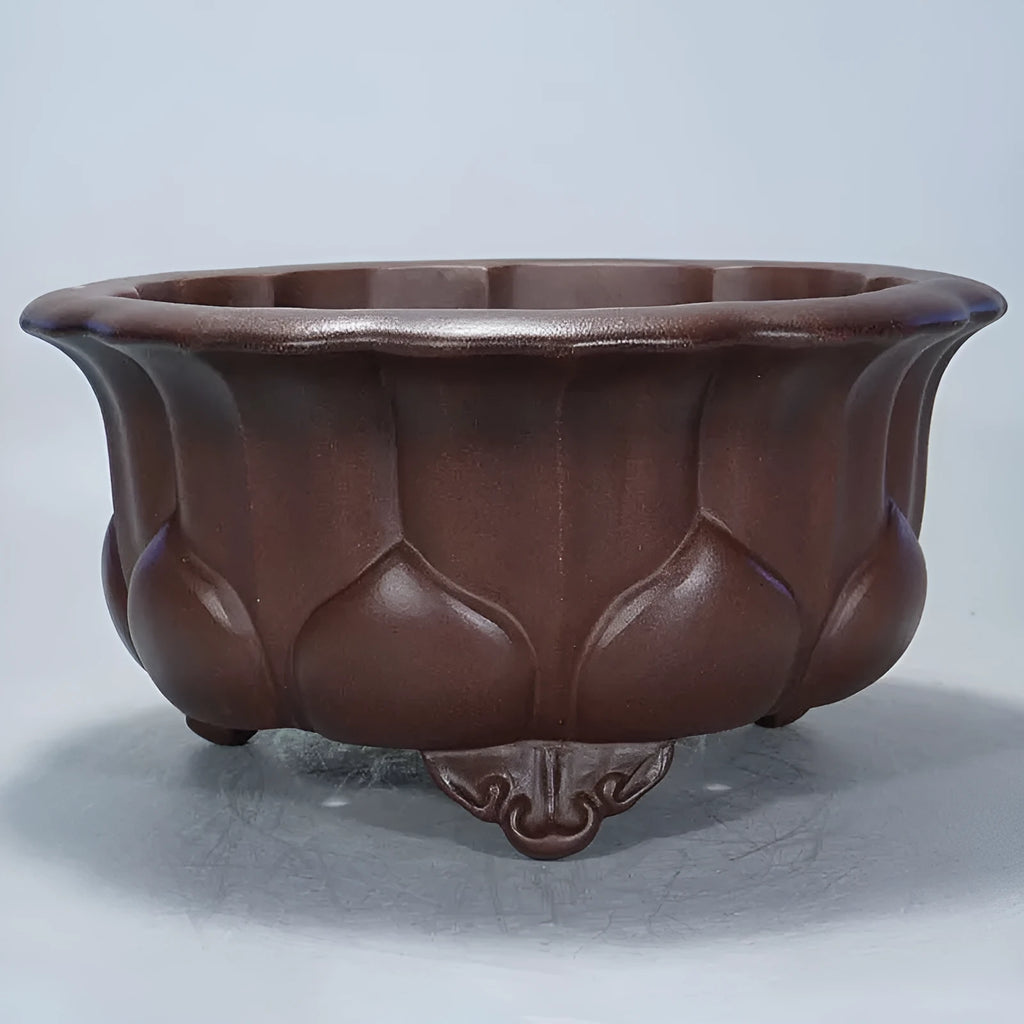Purple sand succulent flower pot with square antique design measuring 37cm wide by 20cm high.