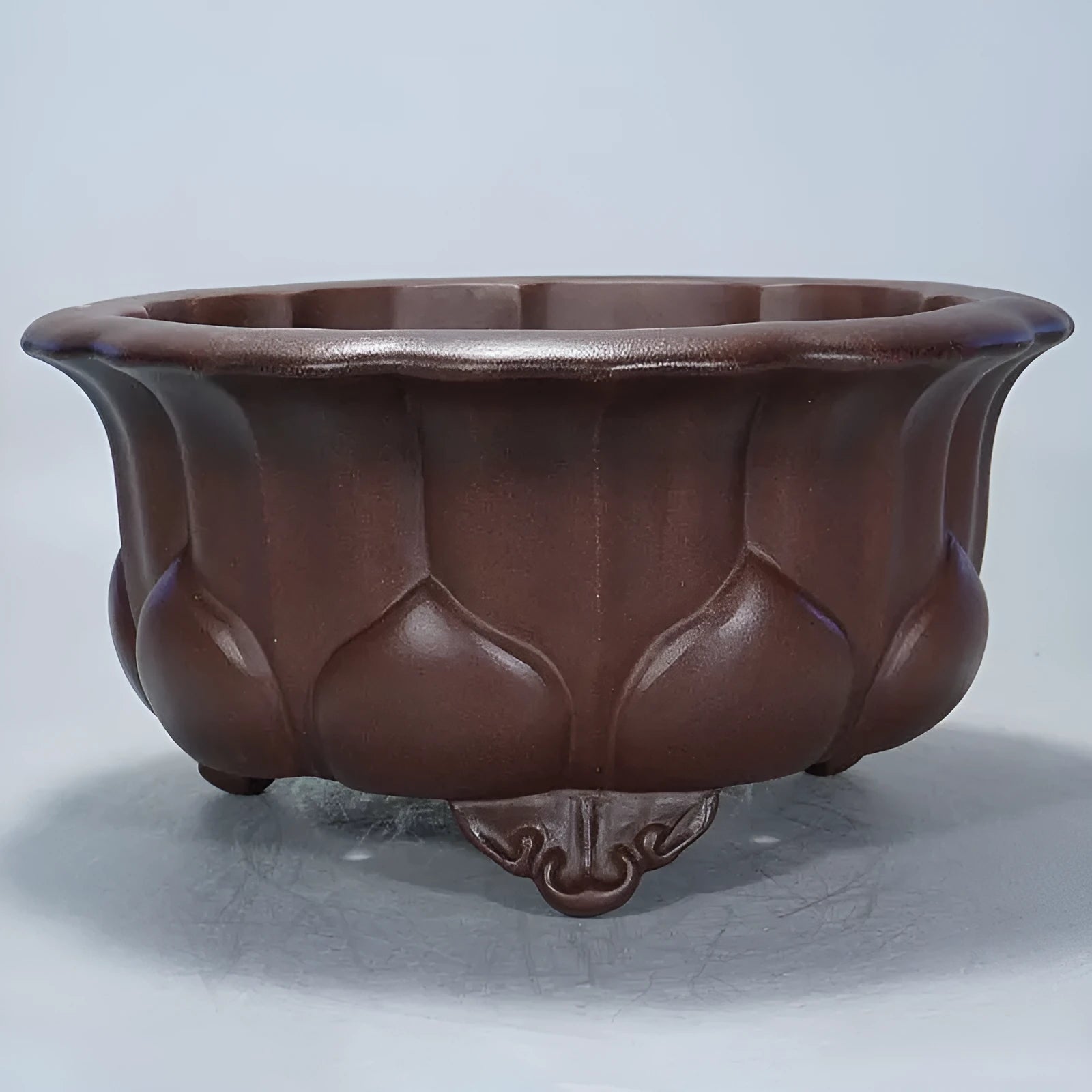 Purple sand succulent flower pot with square antique design measuring 37cm wide by 20cm high.