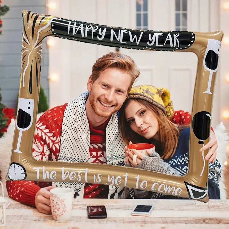 Christmas-themed inflatable PVC photo frame decoration for parties and youth events