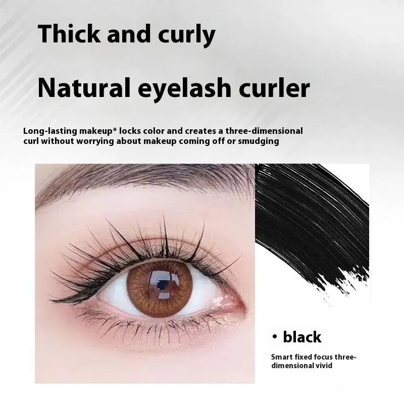 Steel tube waterproof mascara with eyelash curler option in black or brown