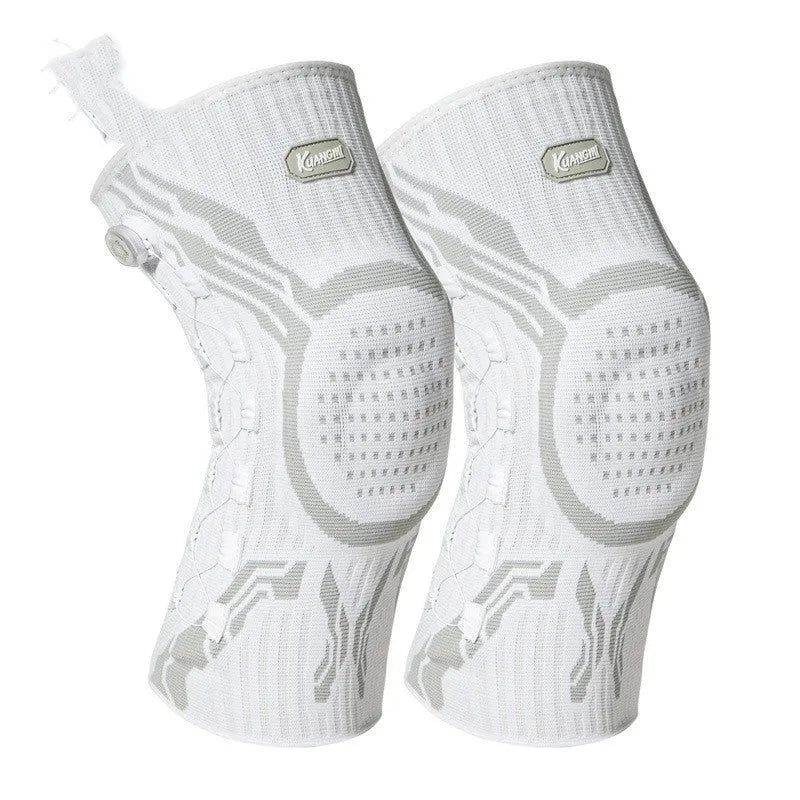 Grey and white professional sports knee pad for basketball, football, running
