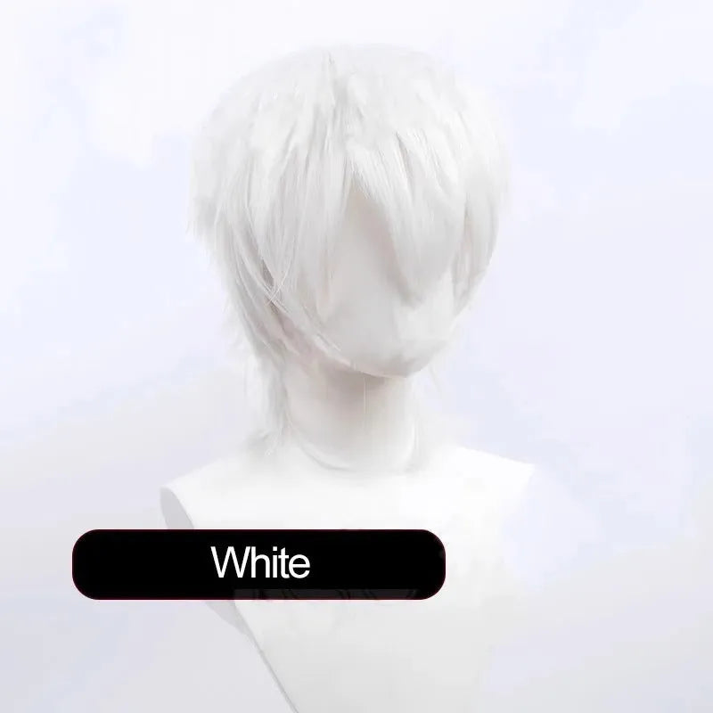 Synthetic short hair anime cosplay wig with anti-curling treatment in various colour options