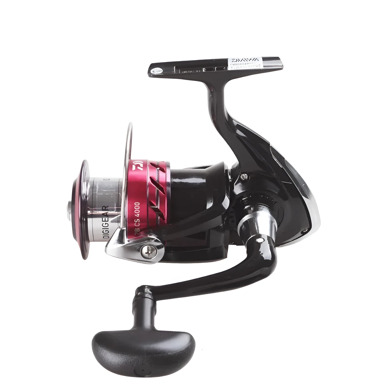 SWEEPFIRE 2B CS alloy spinning fishing reel on display with multiple series options