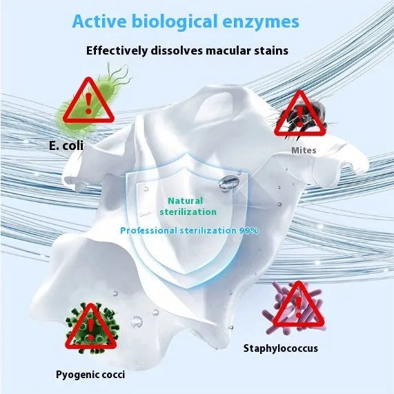 Bottle of biological enzyme active oxygen bubble powder laundry detergent