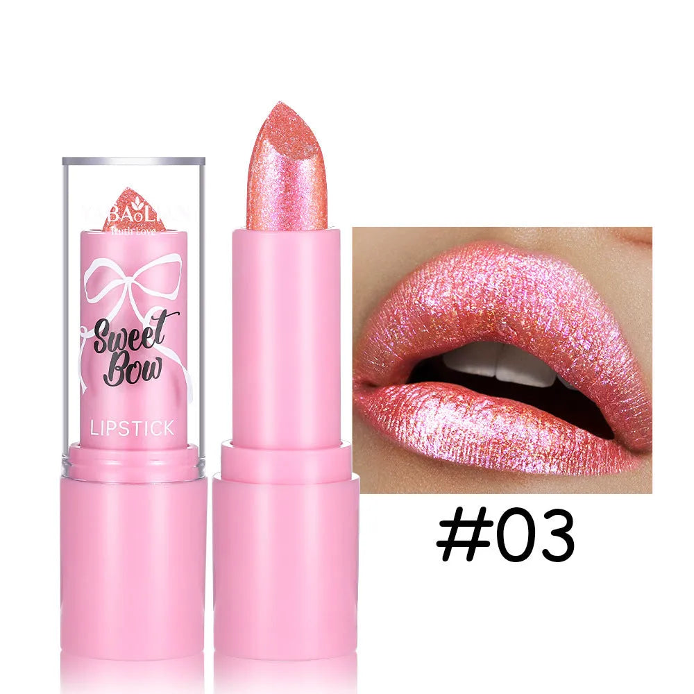 Sweetheart Bow XINGX Diamond Lipstick in six colour shades with Starlight Diamond series packaging