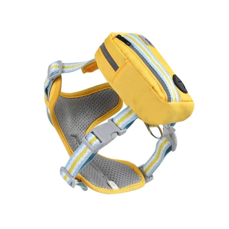 Explosion-proof anti-strangulation pet harness in green with detachable 1.5 metre traction rope