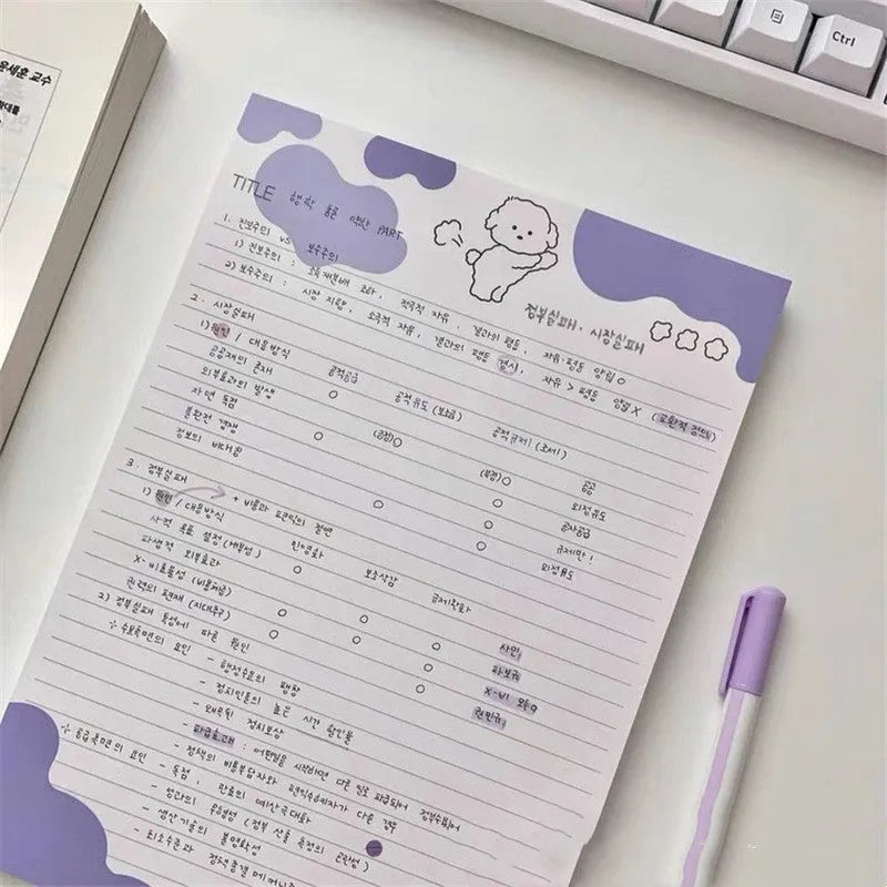 INS Wind Marshmallow Dog B5 sticky note paper pad in one of six colour options, showing 30-page pad.