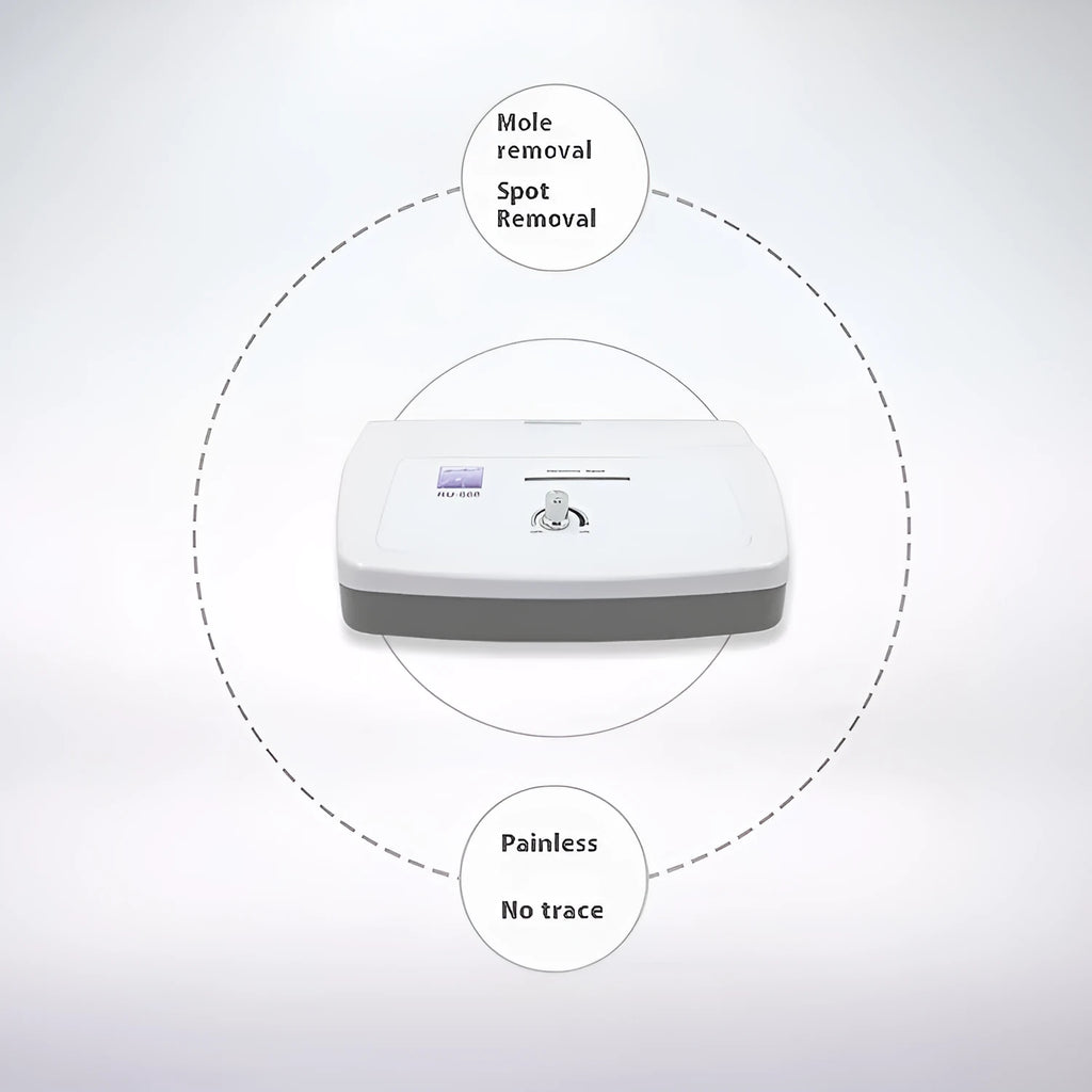White professional electronic beauty instrument for spot and mole removal treatments in commercial beauty salons