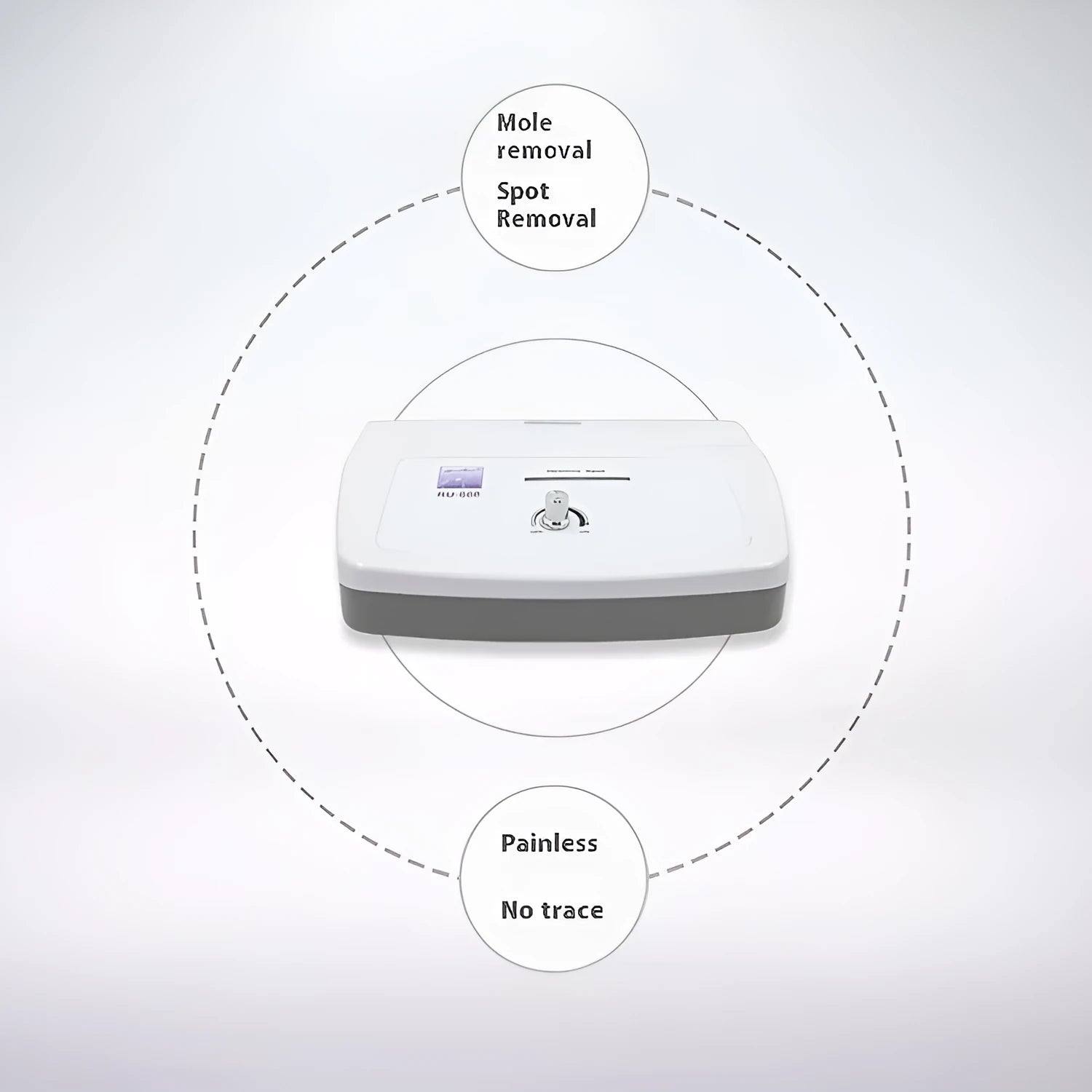 White professional electronic beauty instrument for spot and mole removal treatments in commercial beauty salons