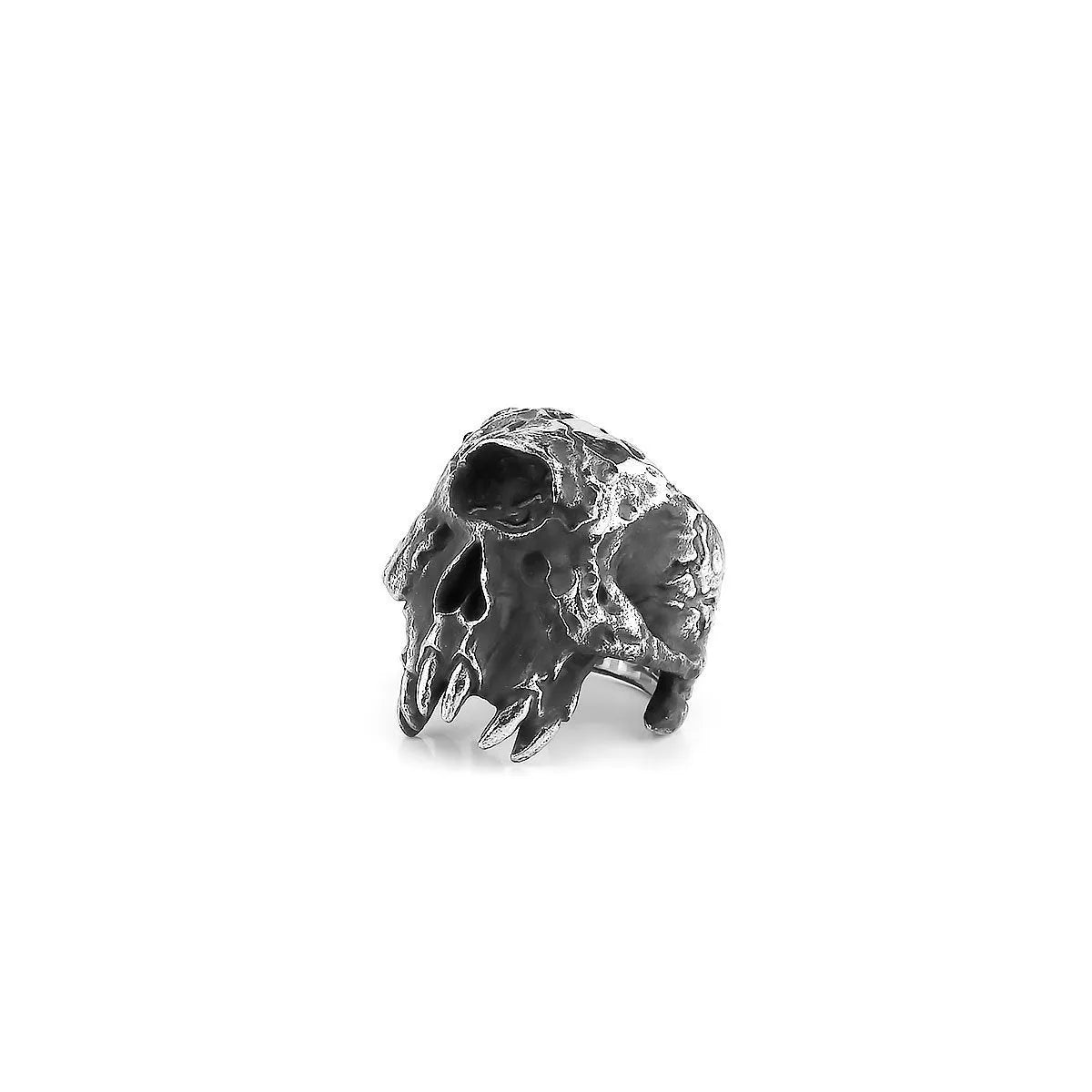 Alloy skull ring with one-eyed design in retro hip hop punk style