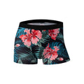 Men's ice silk underwear with fashion printing in mid waist design showing breathable polyester fabric