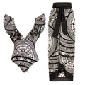Women's vintage print one-piece swimsuit with deep V-neck and ruffled trim, includes matching wrap skirt